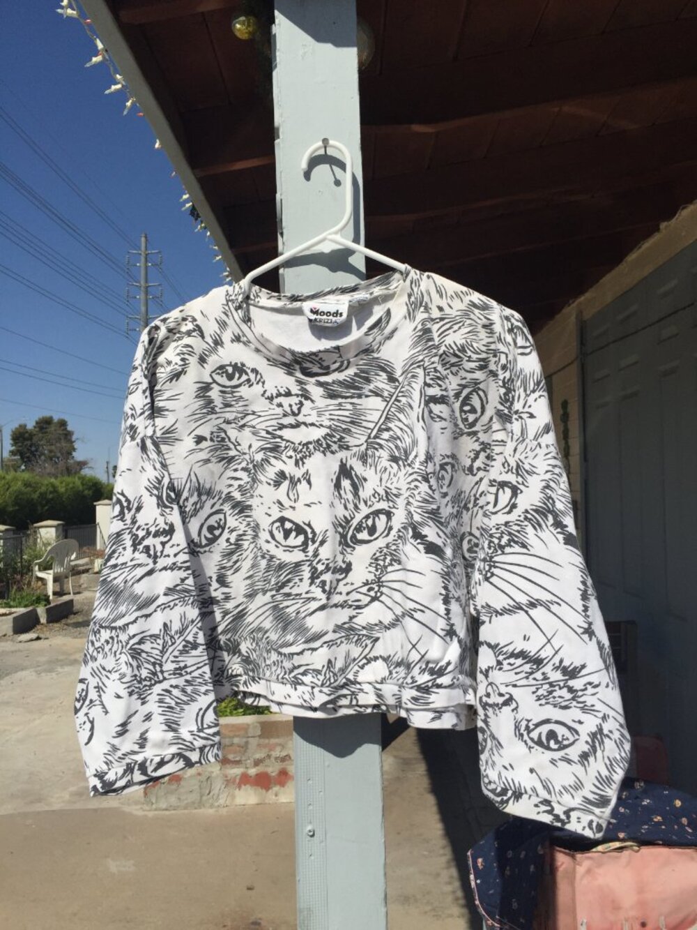 Vtg 1986 Moods by Krizia for The Limited Cat Face All Over Print Shirt-80s Grail